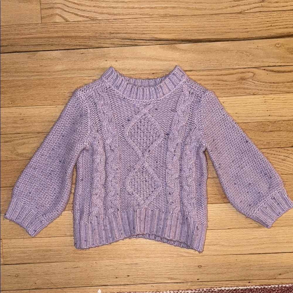 OshKosh Bigosh Purple Chunky Knit Crew Neck Sweater 24 months Baby